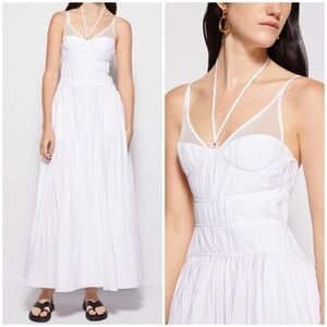 NWT Jonathan Simkhai Indy Bustier Maxi Dress White Bridal Wedding Vacation Sz 2
